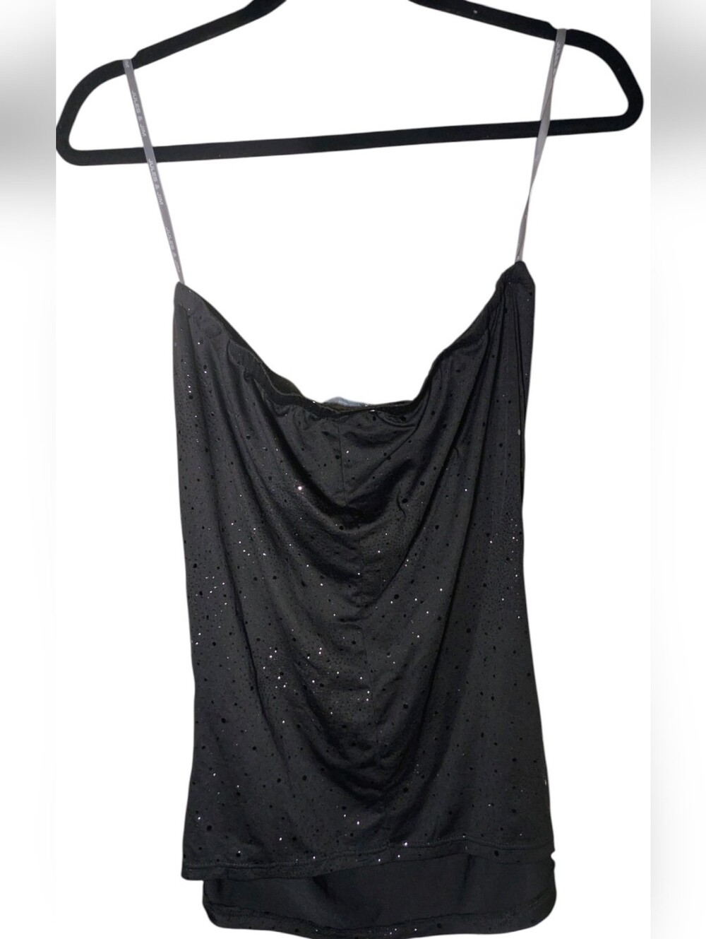 JULES & JIM Black Glitter Strapless Tube Top M ✨